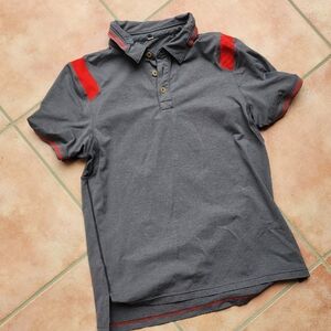 lululemon athletica Charcoal Polo with Red Highlights